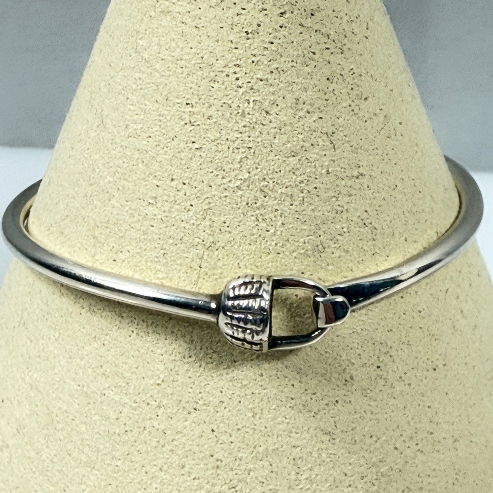 Sterling Silver Nantucket Basket Bracelet Bangle Size 6.25 Jewel in the Sea